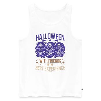 Halloween mit Freunden ist die beste Erfahrung - Männer Premium Bio Tank Top - Weiß - Vorne - AI Model Male 178 light (178cm)