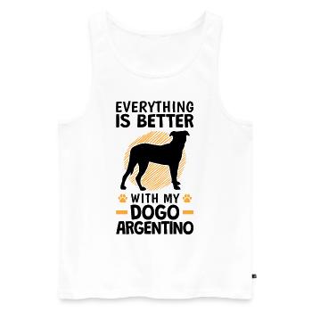 Tout va mieux avec un Dogo Argentino - Débardeur bio Premium Homme - blanc - Devant - Michal (187cm)