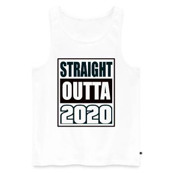 Straight Outta 2020 Geburtstag 2020 Geboren 2020 - Männer Premium Bio Tank Top - Weiß - Vorne - AI Model Male 178 light (178cm)