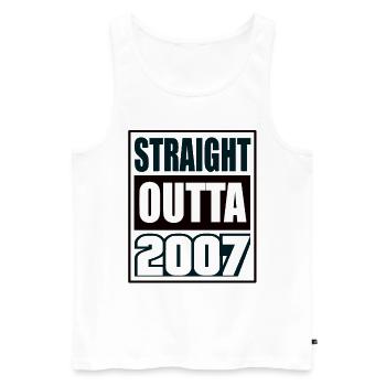 Straight Outta 2007 Geburtstag 2007 Geboren 2007 - Männer Premium Bio Tank Top - Weiß - Vorne - AI Model Male 178 light (178cm)