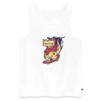 cool crocodile rides skateboard - Men's Premium Organic Tank Top - white - Front - Michal (187cm)