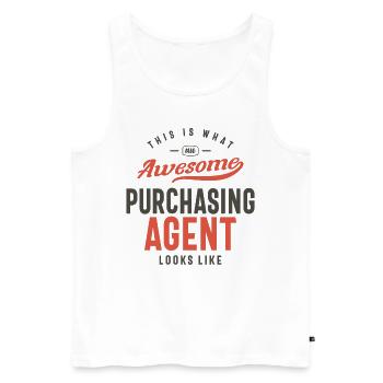 Funny Awesome Purchasing Agent Job Occupation - Men's Premium Organic Tank Top - white - Front - Michal (187cm)