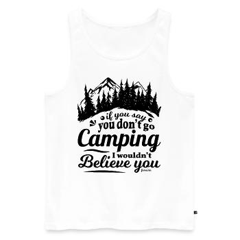 Camping - Männer Premium Bio Tank Top - Weiß - Vorne - Michal (187cm)