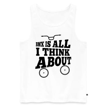 Idée cadeau pour un pilote de BMX - Débardeur bio Premium Homme - blanc - Devant - Michal (187cm)