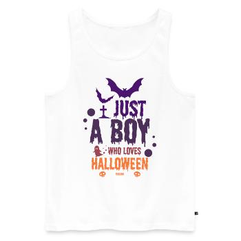 Nur ein Junge der Halloween liebt - Männer Premium Bio Tank Top - Weiß - Vorne - Michal (187cm)