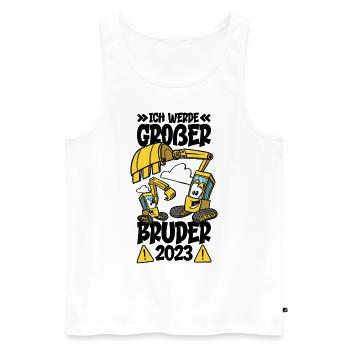 Ich Werde Ein Großer Bruder 2023 - Männer Premium Bio Tank Top - Weiß - Vorne - Michal (187cm)