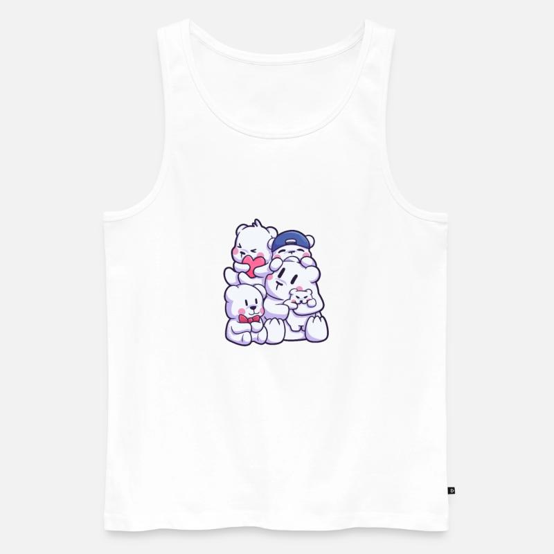 Real Men Love Polar Bears - Männer Premium Bio Tank Top - Weiß