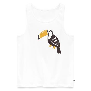 Tukan - Männer Premium Bio Tank Top - Weiß - Vorne - Michal (187cm)