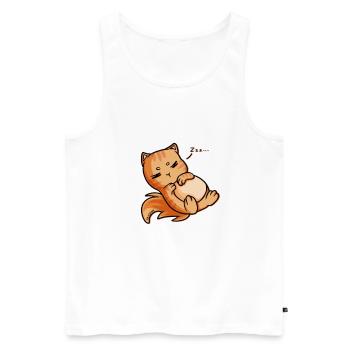 Ask Me About My Cat - Men's Premium Organic Tank Top - white - Front - Michal (187cm)