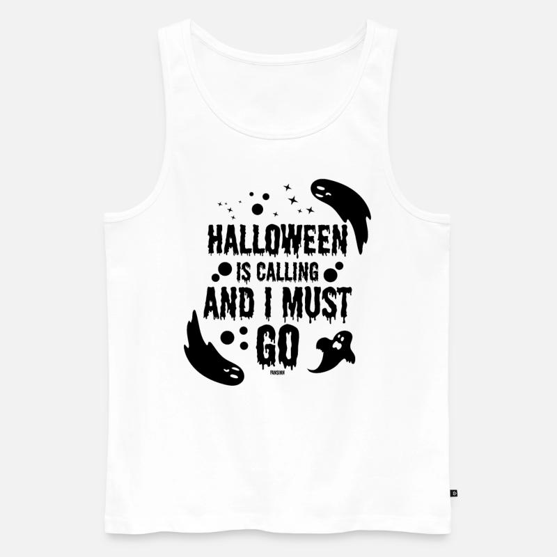 Halloween Is Calling - Männer Premium Bio Tank Top - Weiß