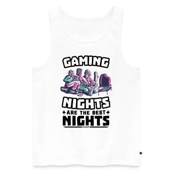 Gaming - Men's Premium Organic Tank Top - white - Front - Michal (187cm)