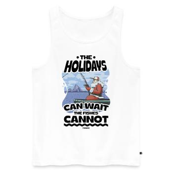 Angler - Männer Premium Bio Tank Top - Weiß - Vorne - AI Model Male 178 light (178cm)