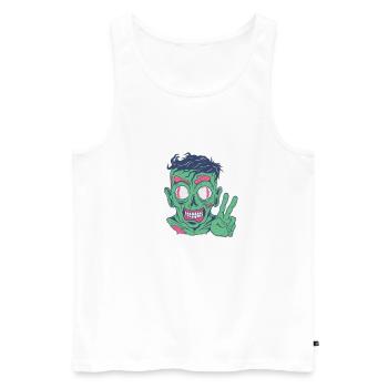 Just A Boy Who Loves Zombies - Männer Premium Bio Tank Top - Weiß - Vorne - Michal (187cm)