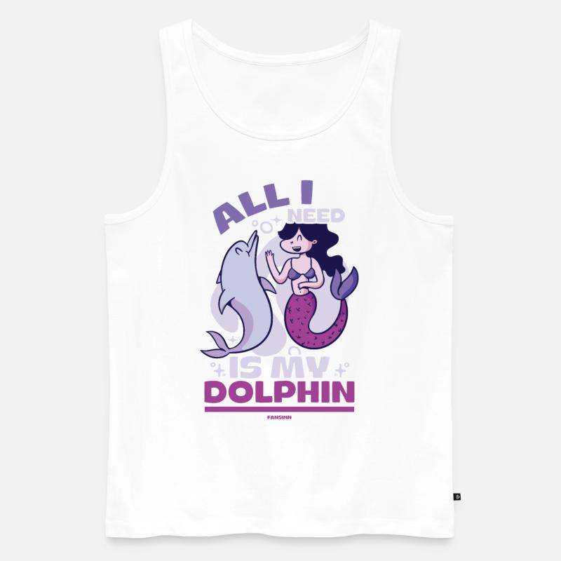 Delfin - Männer Premium Bio Tank Top - Weiß