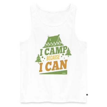 Je campe parce que je peux camper - Débardeur bio Premium Homme - blanc - Devant - Michal (187cm)