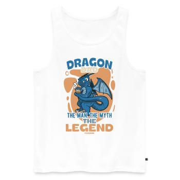 Dragon Dad The Man The Myth The Legend - Männer Premium Bio Tank Top - Weiß - Vorne - Michal (187cm)