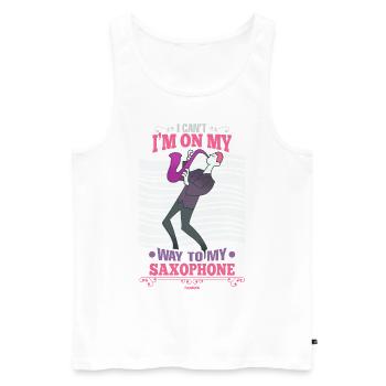 I Can't I'm On My Way To My Saxophone - Men's Premium Organic Tank Top - white - Front - AI Model Male 178 light (178cm)
