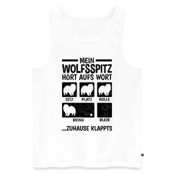 Wolfsspitz Hundetricks deutscher Spitz Keeshond - Männer Premium Bio Tank Top - Weiß - Vorne - Michal (187cm)