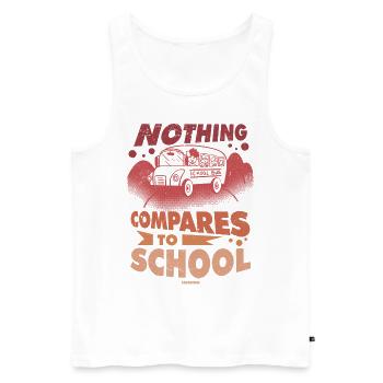 Schulbus fährt zur Schule - Männer Premium Bio Tank Top - Weiß - Vorne - Michal (187cm)