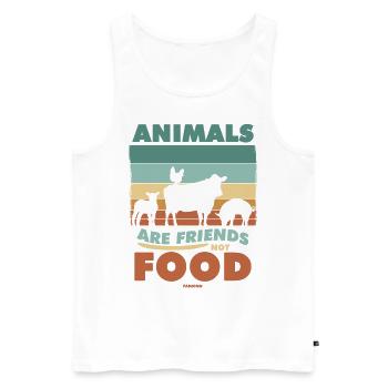 Tierrechte vegan gesund Lebensmittel - Männer Premium Bio Tank Top - Weiß - Vorne - AI Model Male 178 light (178cm)