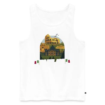 Italy - Men's Premium Organic Tank Top - white - Front - Michal (187cm)