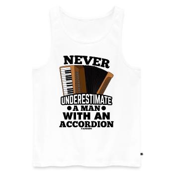 Akkordeon Mann Vater Opa - Männer Premium Bio Tank Top - Weiß - Vorne - Michal (187cm)