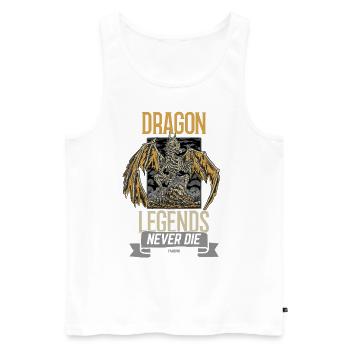 Dragon Legends Never Die - Männer Premium Bio Tank Top - Weiß - Vorne - Michal (187cm)