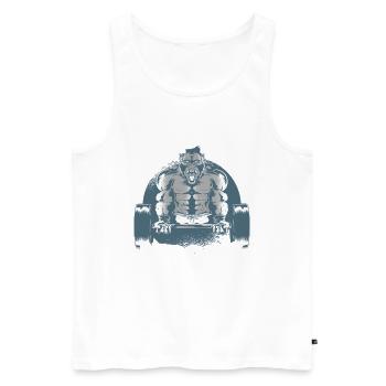 Apes Strong Together - Men's Premium Organic Tank Top - white - Front - AI Model Male 178 light (178cm)