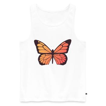 Mon papillon est mon Valentin - Débardeur bio Premium Homme - blanc - Devant - Michal (187cm)
