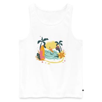 The Voices In My Head Are Telling Me To Go Surfing - Männer Premium Bio Tank Top - Weiß - Vorne - AI Model Male 178 light (178cm)