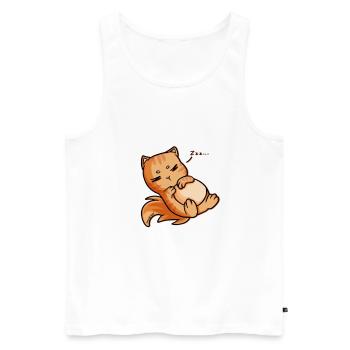 Crazy Cat Lady - Men's Premium Organic Tank Top - white - Front - AI Model Male 178 light (178cm)