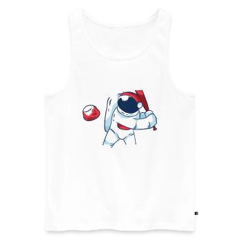 Baseball Bat Space Comet Planet - Men's Premium Organic Tank Top - white - Front - AI Model Male 178 light (178cm)