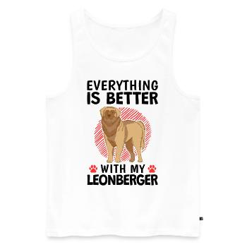 Tout va mieux avec mon Leonberger - Débardeur bio Premium Homme - blanc - Devant - Michal (187cm)