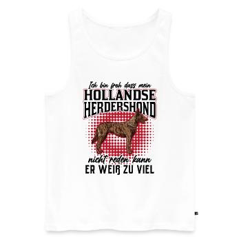 Mein Hollandse Herdershond weiß zu viel - Männer Premium Bio Tank Top - Weiß - Vorne - Michal (187cm)