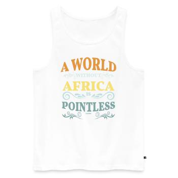 Un monde sans Afrique n’a pas de sens - Débardeur bio Premium Homme - blanc - Devant - AI Model Male 178 light (178cm)