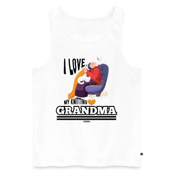 ich liebe meine Oma - Männer Premium Bio Tank Top - Weiß - Vorne - AI Model Male 178 light (178cm)