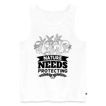 nature must be protected - Men's Premium Organic Tank Top - white - Front - Michal (187cm)