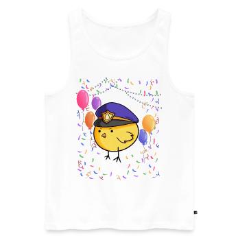 Oiseau d’anniversaire des enfants de la police - Débardeur bio Premium Homme - blanc - Devant - Michal (187cm)