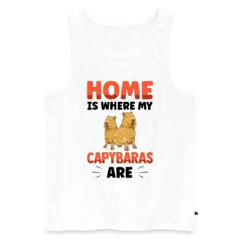 Zuhause ist wo mein Capybara ist Capybaras - Männer Premium Bio Tank Top - Weiß - Vorne - Michal (187cm)