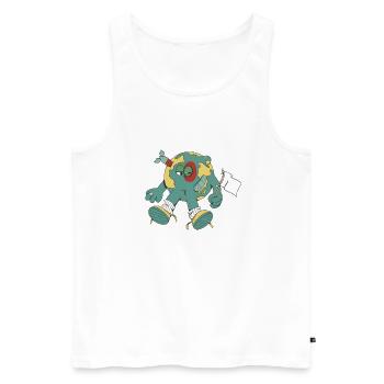 our planet Earth wants world peace - Men's Premium Organic Tank Top - white - Front - AI Model Male 178 light (178cm)
