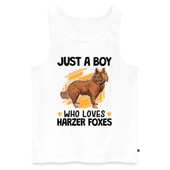 Le garçon des renards du Harz aime garder les renards - Débardeur bio Premium Homme - blanc - Devant - Michal (187cm)