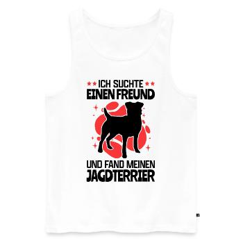 Suchte einen Freund und fand meinen Jagdterrier - Männer Premium Bio Tank Top - Weiß - Vorne - Michal (187cm)