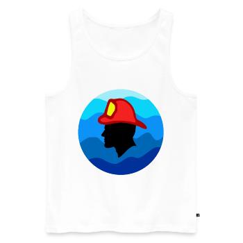 Fireman - Men's Premium Organic Tank Top - white - Front - Michal (187cm)