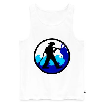 Fireman - Men's Premium Organic Tank Top - white - Front - Michal (187cm)