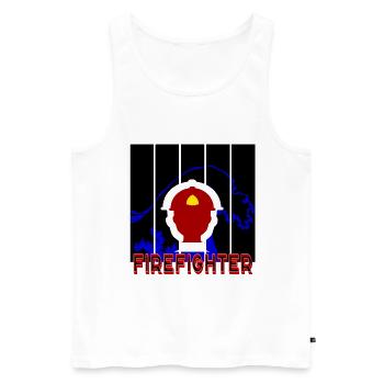 Feuerwehrmann - Männer Premium Bio Tank Top - Weiß - Vorne - Michal (187cm)