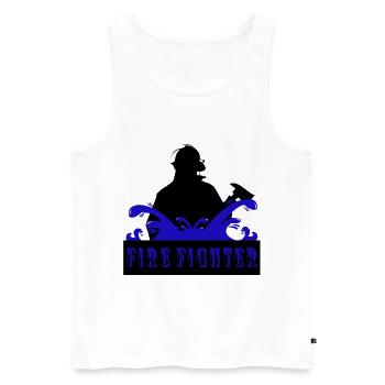 Fireman - Men's Premium Organic Tank Top - white - Front - Michal (187cm)