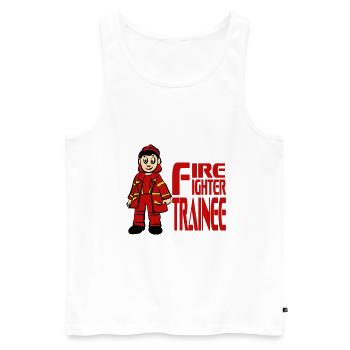 Fireman - Men's Premium Organic Tank Top - white - Front - Michal (187cm)