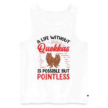 La vie de quokka sans quokka marsupial - Débardeur bio Premium Homme - blanc - Devant - AI Model Male 178 light (178cm)