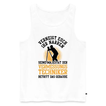 Vermessungstechniker verneigt euch Vermesser - Männer Premium Bio Tank Top - Weiß - Vorne - AI Model Male 178 light (178cm)