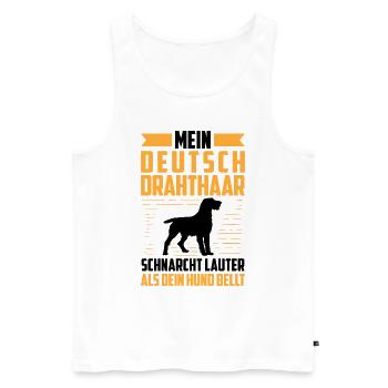 Deutsch Drahthaar schnarcht lauter Jagdhund - Männer Premium Bio Tank Top - Weiß - Vorne - AI Model Male 178 light (178cm)
